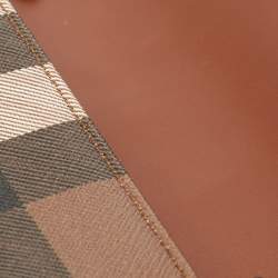 Pre Owned Burberry Brown/Black Check Coated Canvas and Leather Dorset Shoulder Bag