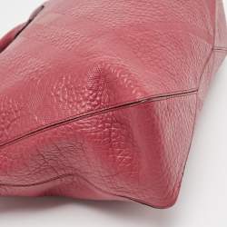 Pre Owned Burberry Red Leather Medium Dewsbury Tote