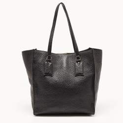 Pre Owned Burberry Black Grain Leather Woodbury Tote