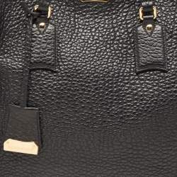 Pre Owned Burberry Black Grain Leather Woodbury Tote