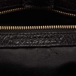 Pre Owned Burberry Black Grain Leather Woodbury Tote