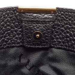 Pre Owned Burberry Black Grain Leather Woodbury Tote