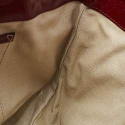 مملوكة مسبقًا حقيبة يد توتس بربري غراسي جلد لامعة وكانفاس مقوى كاروهات هارت نوفا عنابية