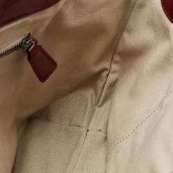 مملوكة مسبقًا حقيبة يد توتس بربري غراسي جلد لامعة وكانفاس مقوى كاروهات هارت نوفا عنابية