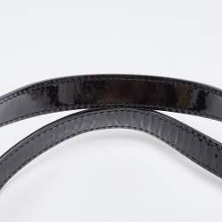 Pre Owned Burberry Black/Beige Super Nova Check PVC and Patent Leather Nickie Tote