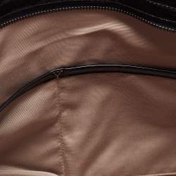 Pre Owned Burberry Black/Beige Super Nova Check PVC and Patent Leather Nickie Tote