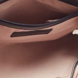 Pre Owned Burberry Black/Beige Super Nova Check PVC and Patent Leather Nickie Tote