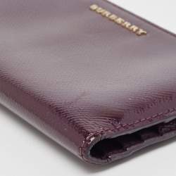 Burberry Purple Patent Leather Zip Bifold Wallet