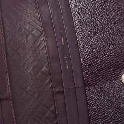 Burberry Purple Patent Leather Zip Bifold Wallet