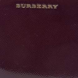 Burberry Purple Patent Leather Zip Bifold Wallet