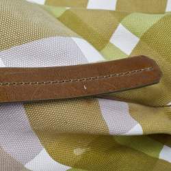 Pre Owned Burberry Green/Brown Check Canvas and Leather Canterbury Tote