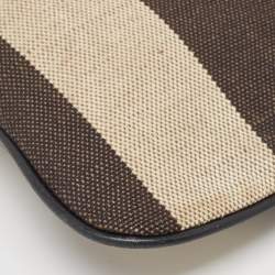 Pre Owned Burberry Black/Beige House Check Canvas and Leather Peyton Crossbody Bag