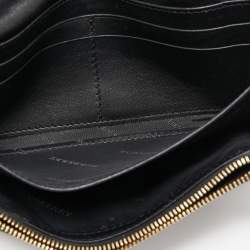 مملوكة مسبقًا محفظة كونتيننتال بربري كانفاس كاروهات هاوس تشيك وجلد أسود/ بيج بقلاب 