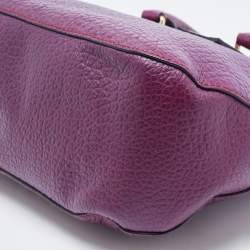 Pre Owned Burberry Purple Leather Orchard Bowler Bag