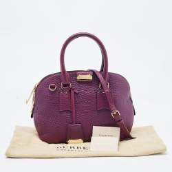 Pre Owned Burberry Purple Leather Orchard Bowler Bag