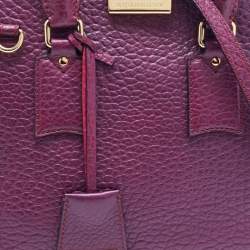 Pre Owned Burberry Purple Leather Orchard Bowler Bag