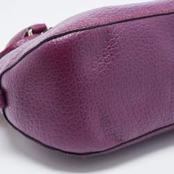 Pre Owned Burberry Purple Leather Orchard Bowler Bag