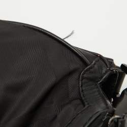 Pre Owned Burberry Black Beat Check Nylon and Leather Maskell Hobo