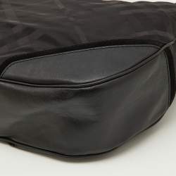 Pre Owned Burberry Black Beat Check Nylon and Leather Maskell Hobo