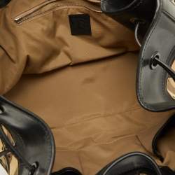 مملوكة مسبقًا Burberry Beige/Black Nova Check Coated Canvas and Patent Leather Warrior Tote