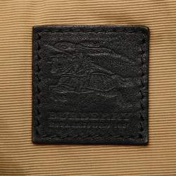 مملوكة مسبقًا Burberry Beige/Black Nova Check Coated Canvas and Patent Leather Warrior Tote