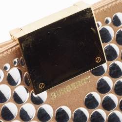Burberry Beige Satin Studded Olympia Clutch
