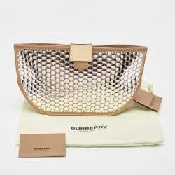 Burberry Beige Satin Studded Olympia Clutch