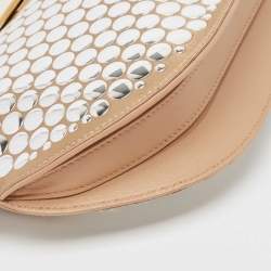 Burberry Beige Satin Studded Olympia Clutch