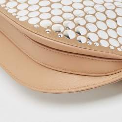 Burberry Beige Satin Studded Olympia Clutch