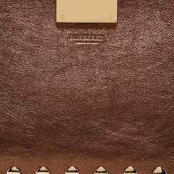 Burberry Bronze Leather Studded Olympia Clutch