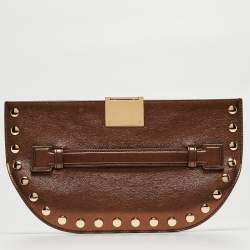 Burberry Bronze Leather Studded Olympia Clutch