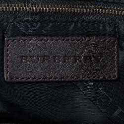 Pre Owned Burberry Brown Studded Leather Shopper Tote