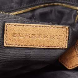 Pre Owned Burberry Tan Textured Leather Bartow Hobo