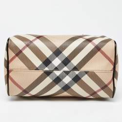 Pre Owned حقيبة بربري بوسطن شيستر  PVC كاروهات نوفا حمراء