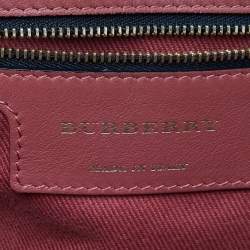 Pre Owned حقيبة يد بربري كانتربوري صغيرة جلد و كانفاس مربعات هايماركت بني و بيج 