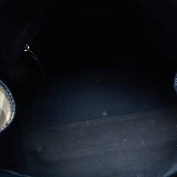 Pre Owned Burberry Navy Blue/Beige Ombre PVC and Patent Leather Biltmore Tote