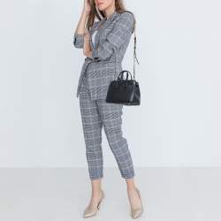 Pre Owned Burberry Black Leather Baby Banner Tote