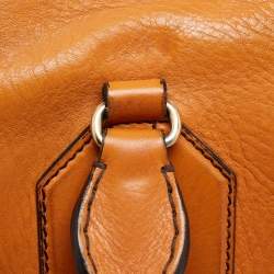 Pre Owned Burberry Brown Leather Top Zip Tote