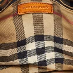 Pre Owned Burberry Brown Leather Top Zip Tote