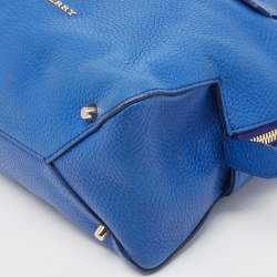 Pre Owned Burberry Blue Pebbled Leather Yorke Satchel