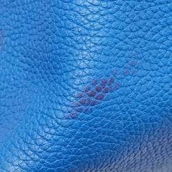 Pre Owned Burberry Blue Pebbled Leather Yorke Satchel