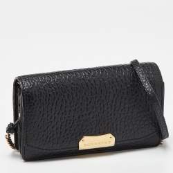 Pre Owned Burberry Black Leather Madison Crossbody Bag
