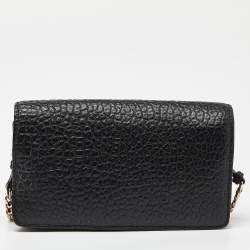 Pre Owned Burberry Black Leather Madison Crossbody Bag