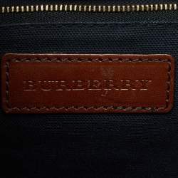 مملوكة مسبقًا Burberry Brown/Beige House Check Canvas and Leather Abbott Shoulder Bag