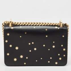 Pre Owned Burberry Black Leather TB Elongated Chain Bag