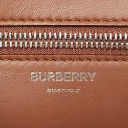 مملوكة مسبقًا Burberry Brown Leather Small TB Shoulder Bag