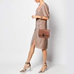 مملوكة مسبقًا Burberry Brown Leather Small TB Shoulder Bag