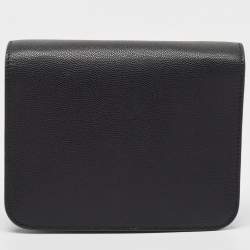 Burberry Black Leather Mini TB Shoulder Bag