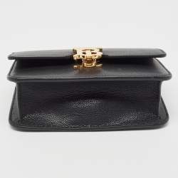 Burberry Black Leather Mini TB Shoulder Bag