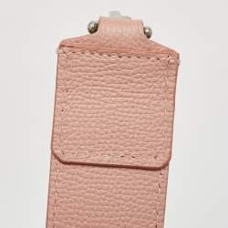 Pre Owned Burberry Pink Leather and House Check Fabric Medium Banner Derby Tote